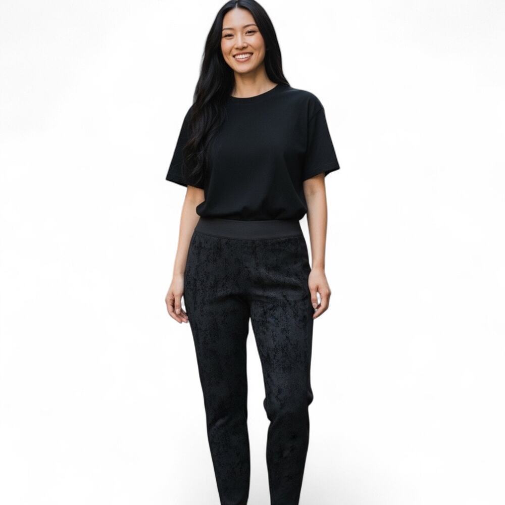 Rock & Republic Black Ponte Pixie Pants Flocked Size 2X